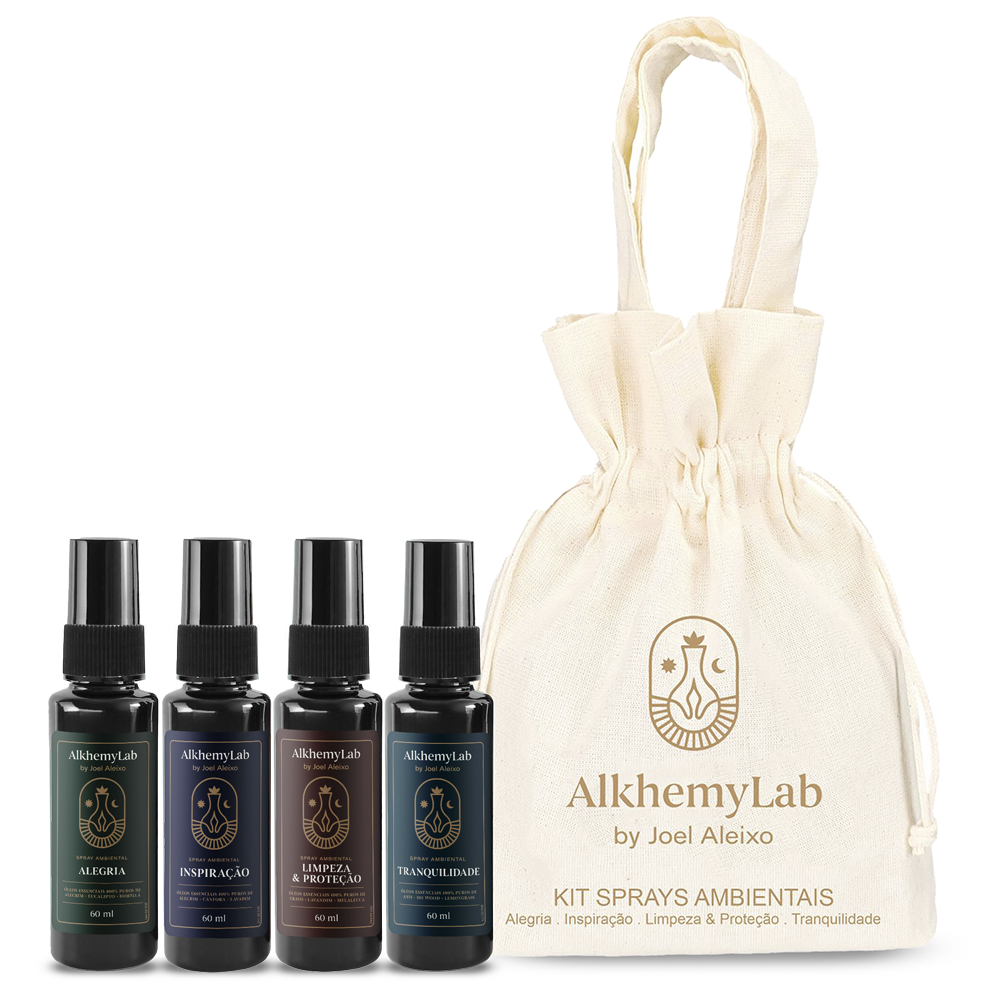 Kit necessaire 4 sprays ambientais AlkhemyLab 60ml