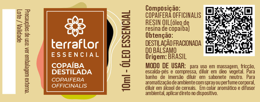 Óleo Essencial de Copaíba Destilada Terra Flor 10ml
